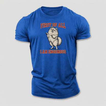 Pomeranian Dog Declarations Cotton T-Shirt – Royal Blue