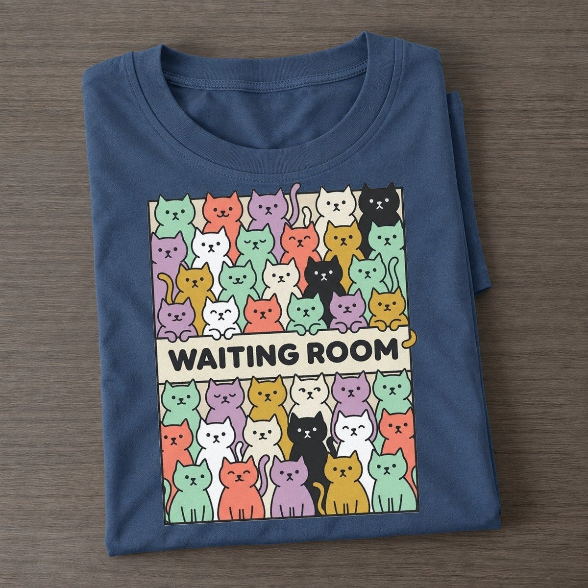 Waiting Room Overcatted Classic T-shirt – Twilight Navy