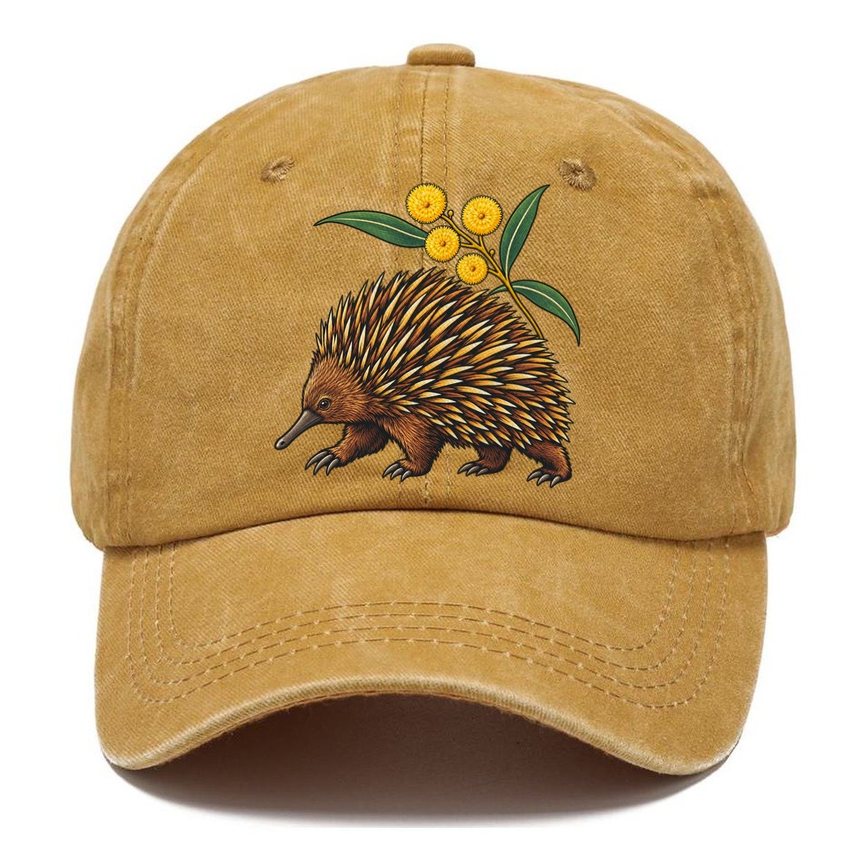 Short Beaked Echidna And Golden Wattle Australia Cultural Icons Classic Cap – Golden Harvest
