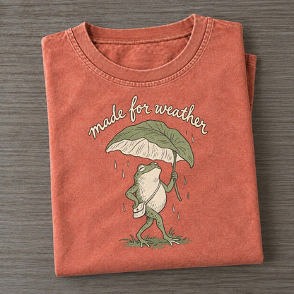 Leaf Umbrella Pond Folk Vintage T-shirt – Terracotta