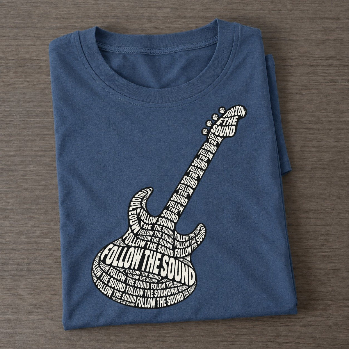 Electric Guitar Neck Phrase Silhouette Classic T-shirt – Twilight Navy