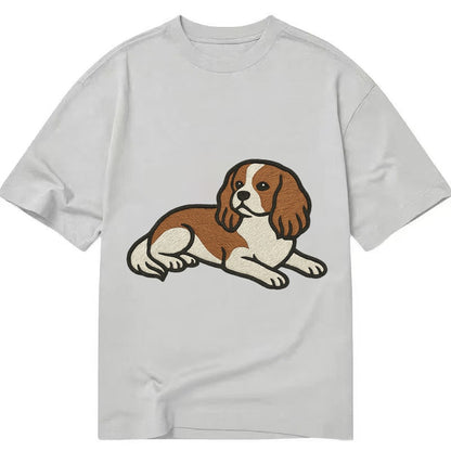 Cavalier King Charles Spaniel Blenheim Relaxed Lying Down Wi Classic T-shirt – Grey