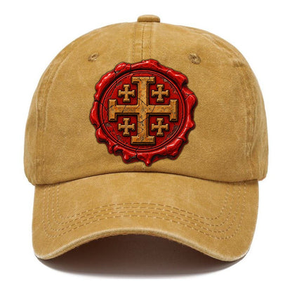 Red Wax Seal Impression Jerusalem Cross Classic Cap – Golden Harvest