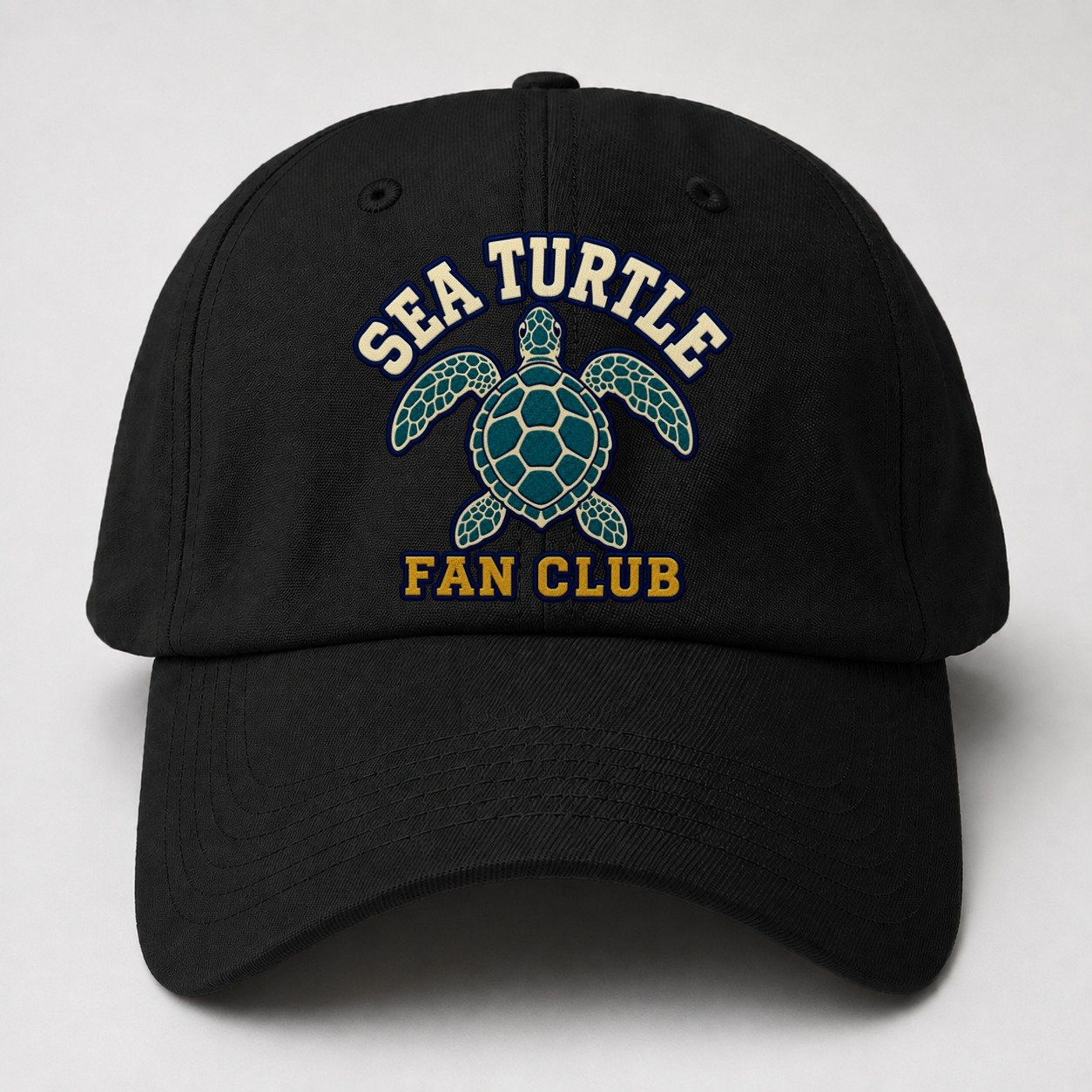 Sea Turtle Fan Club Baseball Cap – Black