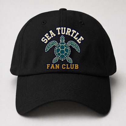 Sea Turtle Fan Club Baseball Cap – Black