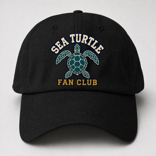 Sea Turtle Fan Club Baseball Cap – Black