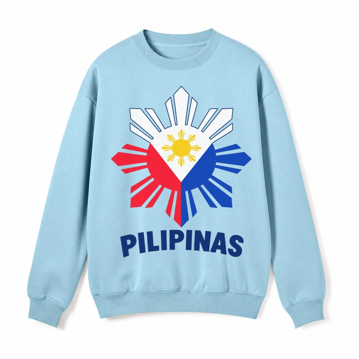 Philippines Sun Stars Fleece Sweatshirt – Light Blue