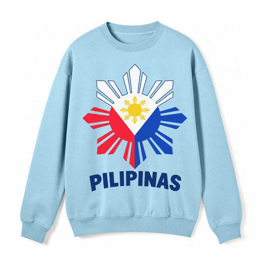 Philippines Sun Stars Fleece Sweatshirt – Light Blue