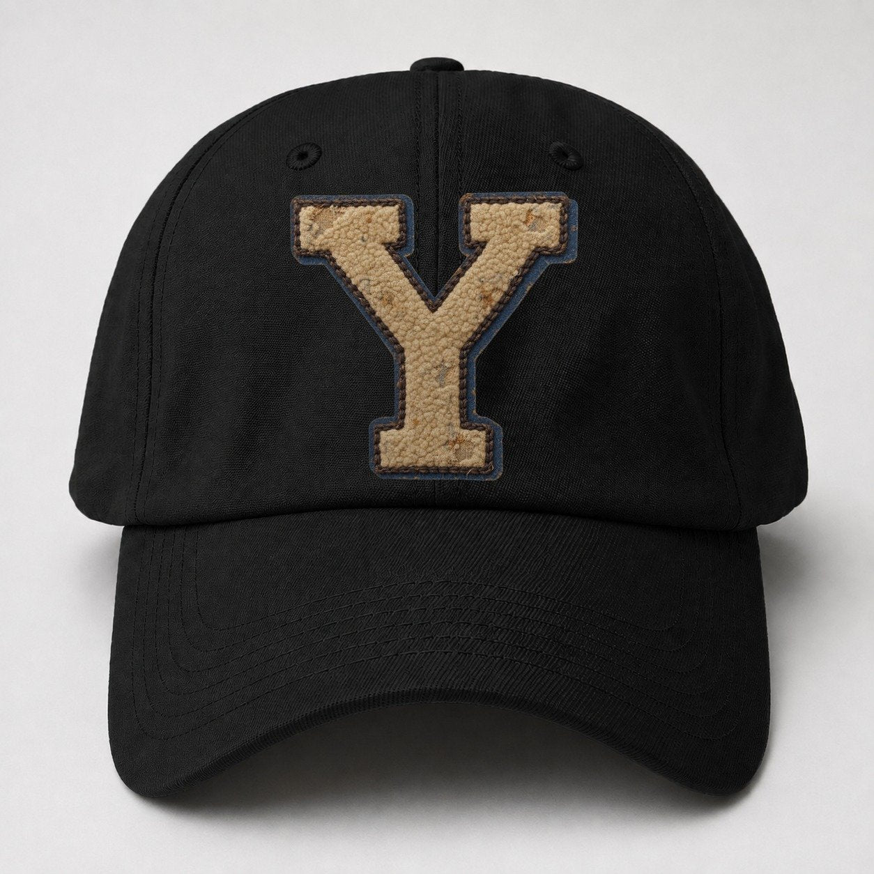 Varsity Chenille Y Monogram Baseball Cap – Black
