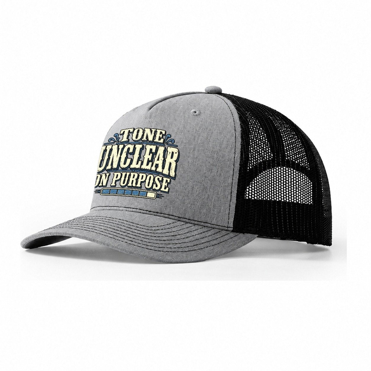 Tone Unclear On Purpose American Wit Trucker Hat – Sport Grey Black