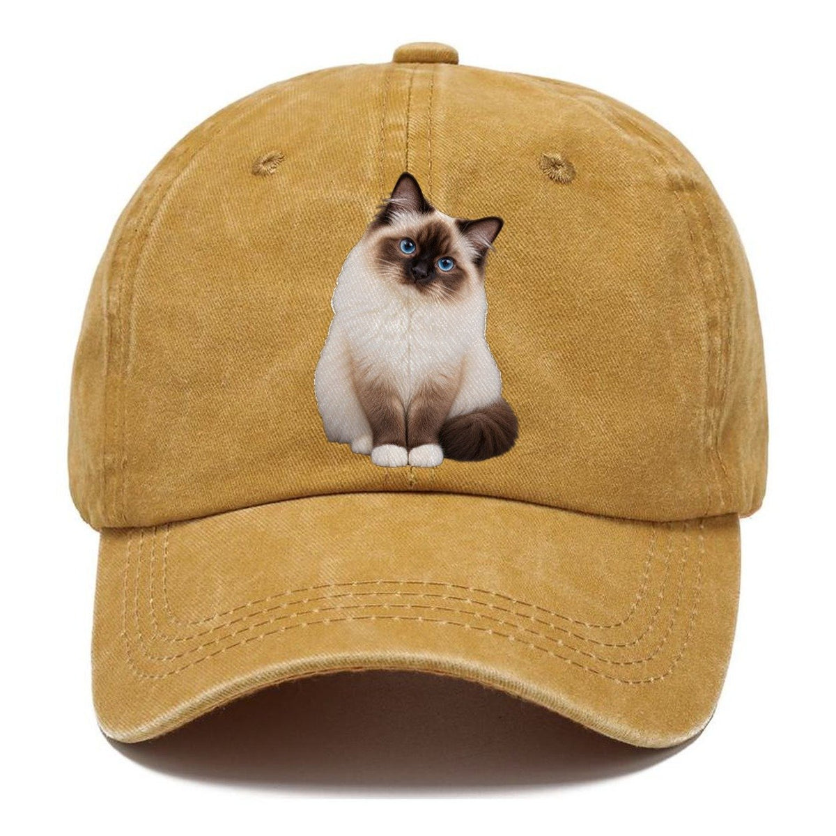 Birman Seated Portrait Realistic Cat Portrait Classic Cap – Golden Harvest