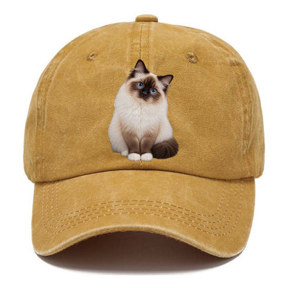 Birman Seated Portrait Realistic Cat Portrait Classic Cap – Golden Harvest