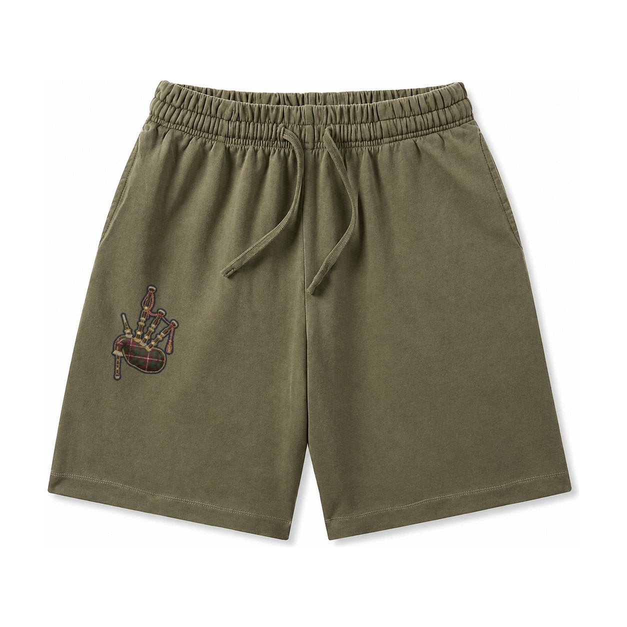 Scottish Thistle Washed Shorts – Army Green