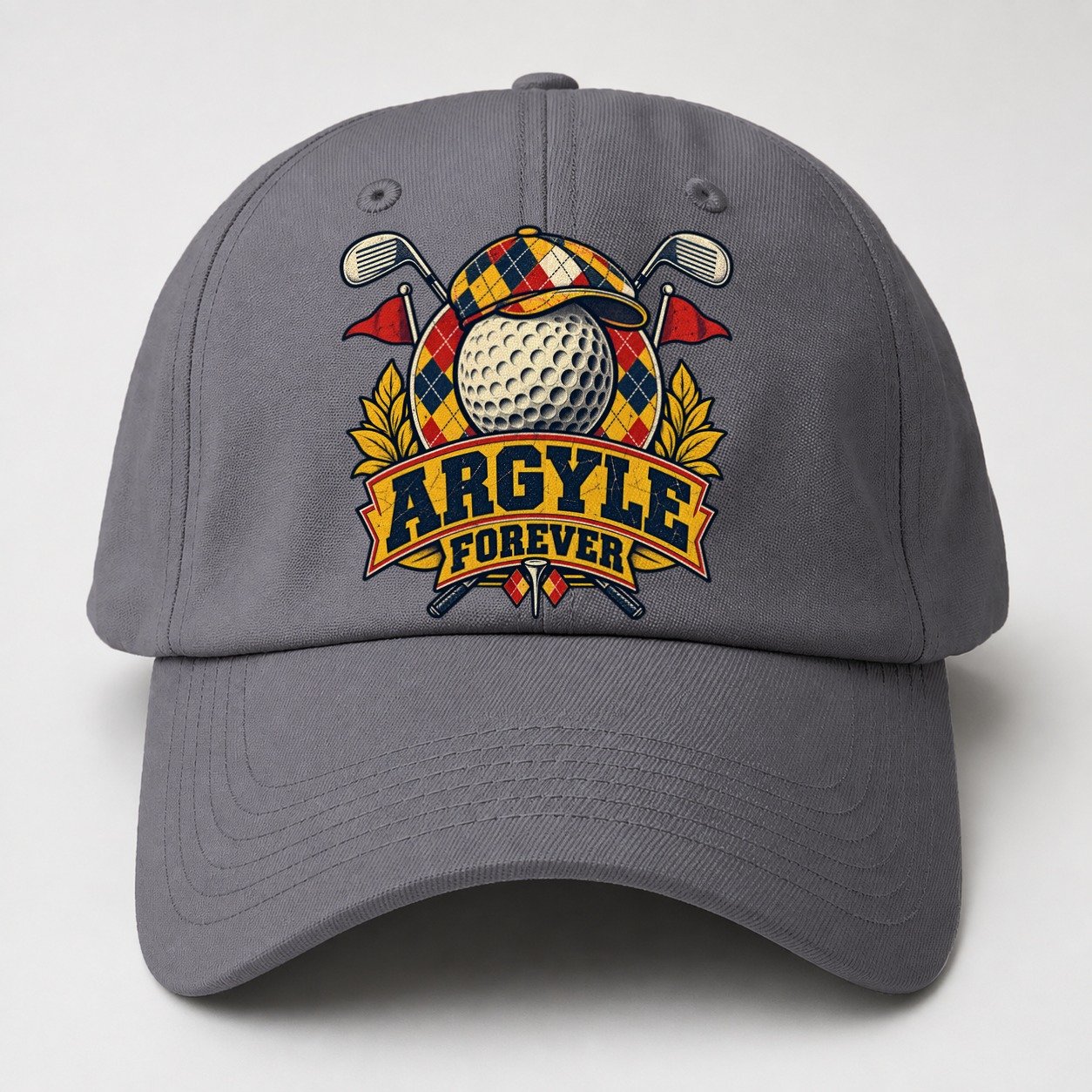 Argyle Forever Golf Life Baseball Cap – Grey