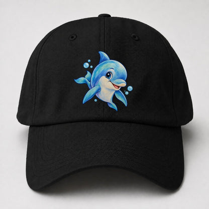 Dolphin Three Quarter Swim Sea Sprite Baseball Cap – Black