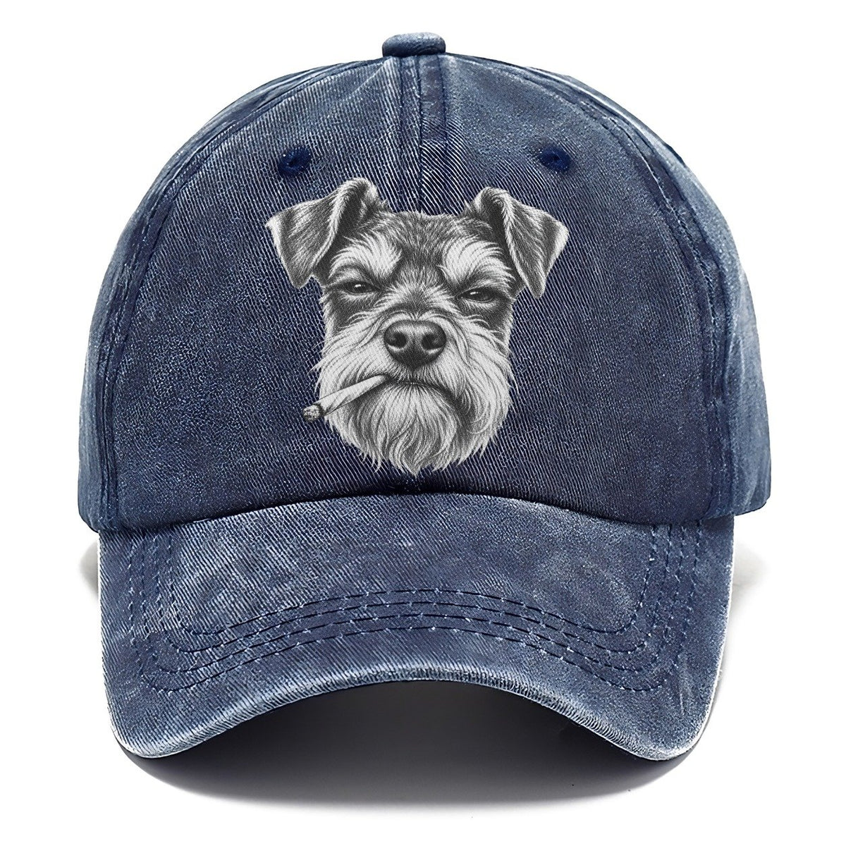 Miniature Schnauzer A Loosely Hand Rolled Cigarette Smoking Dogs Smoking Dogs Portraits Classic Cap – Twilight Navy