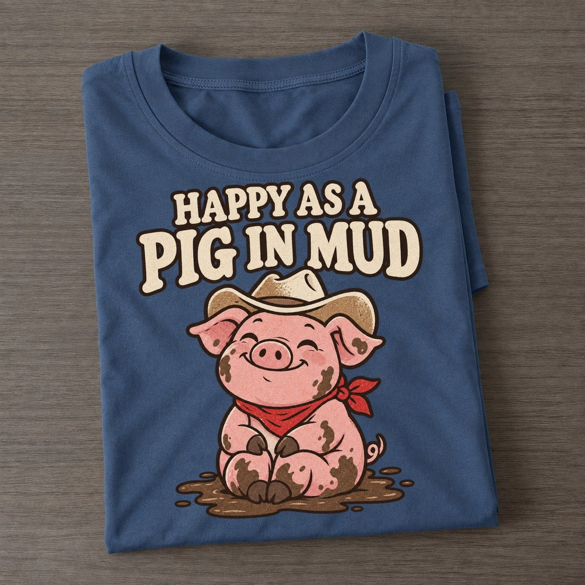 Happy As A Pig In Mud Well I Declare Classic T-shirt – Twilight Navy
