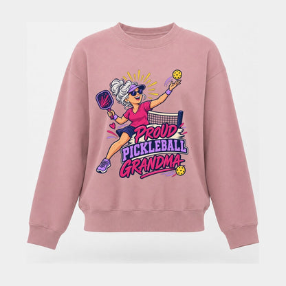 Proud Pickleball Grandma Pickleball Life Women's Crewneck Sweatshirt – Pink