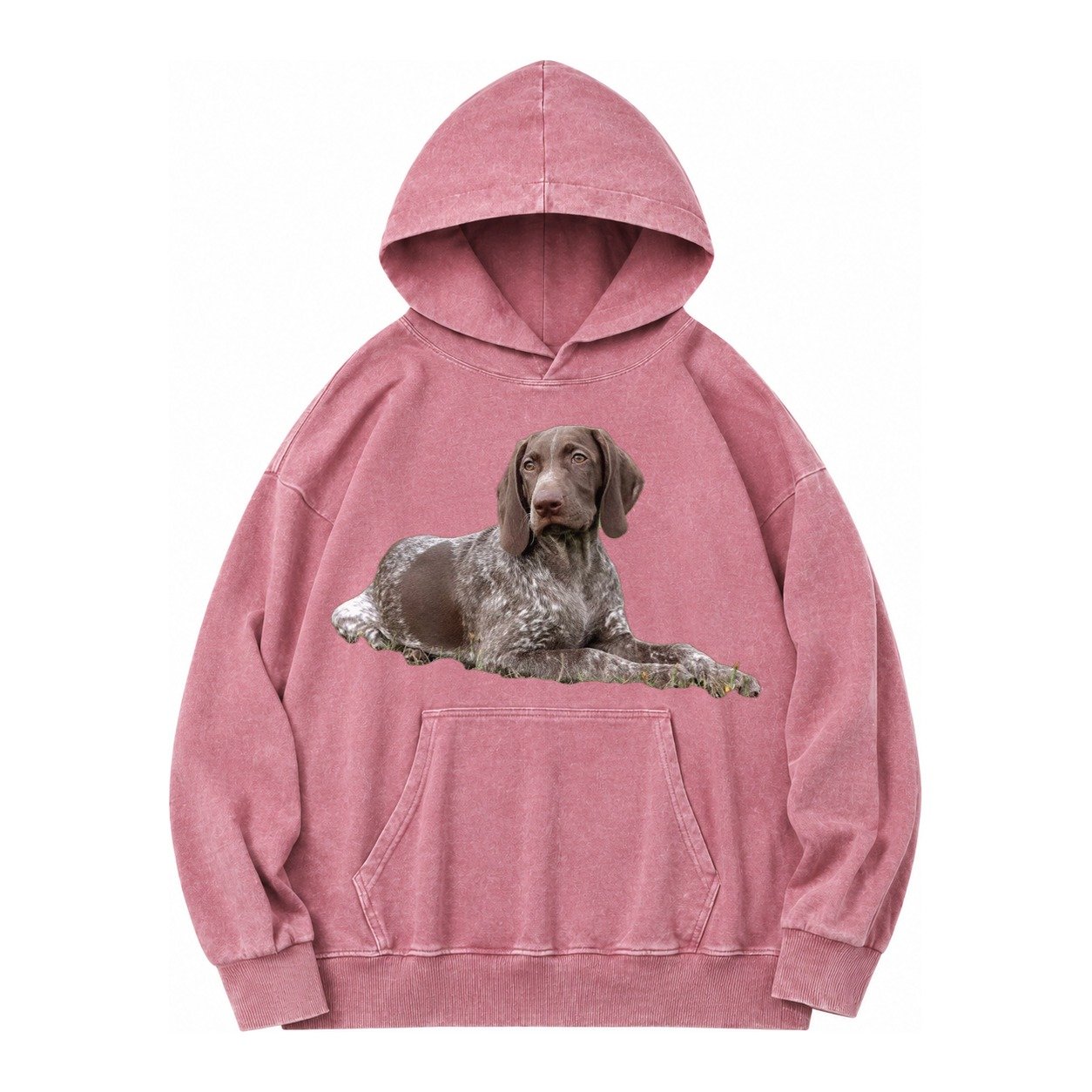 German Shorthaired Pointer 2 Vintage Washed Hoodie – Dusty Rose
