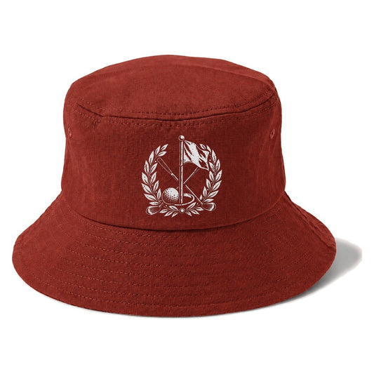 Flag And Ball Crest Golf Life Bucket Hat – Red