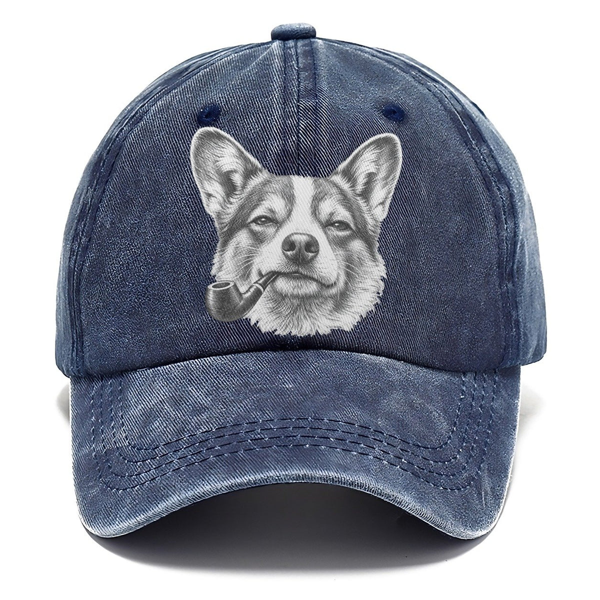 Pembroke Welsh Corgi A Classic Tobacco Pipe Smoking Dogs Smoking Dogs Portraits Classic Cap – Twilight Navy