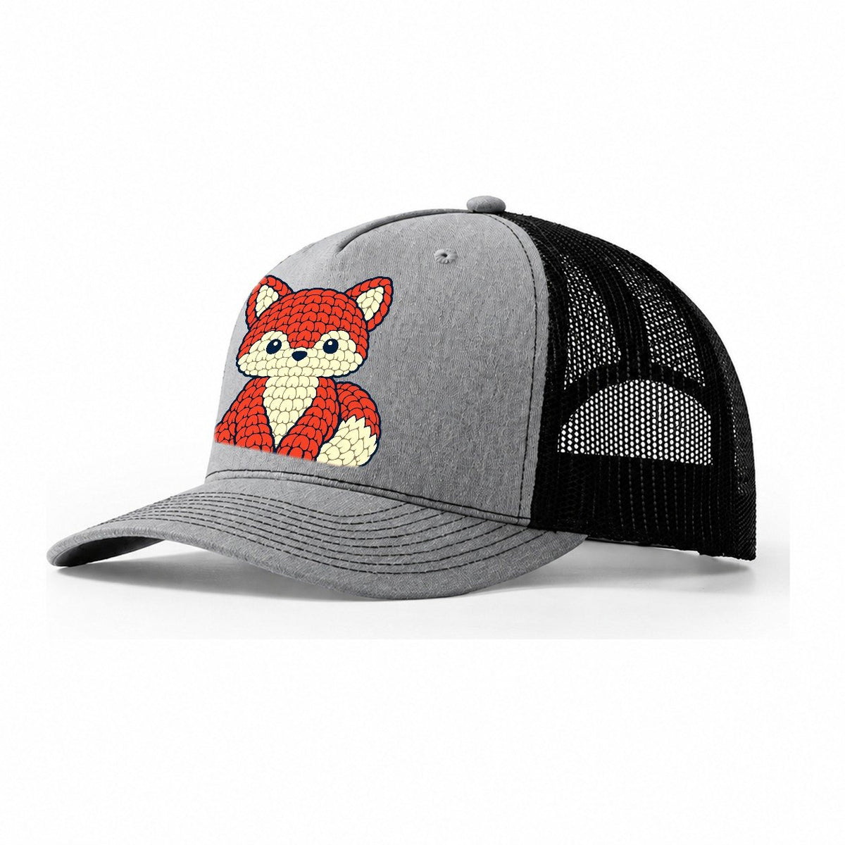 Amigurumi Fox Yarn Crafts Trucker Hat – Sport Grey Black