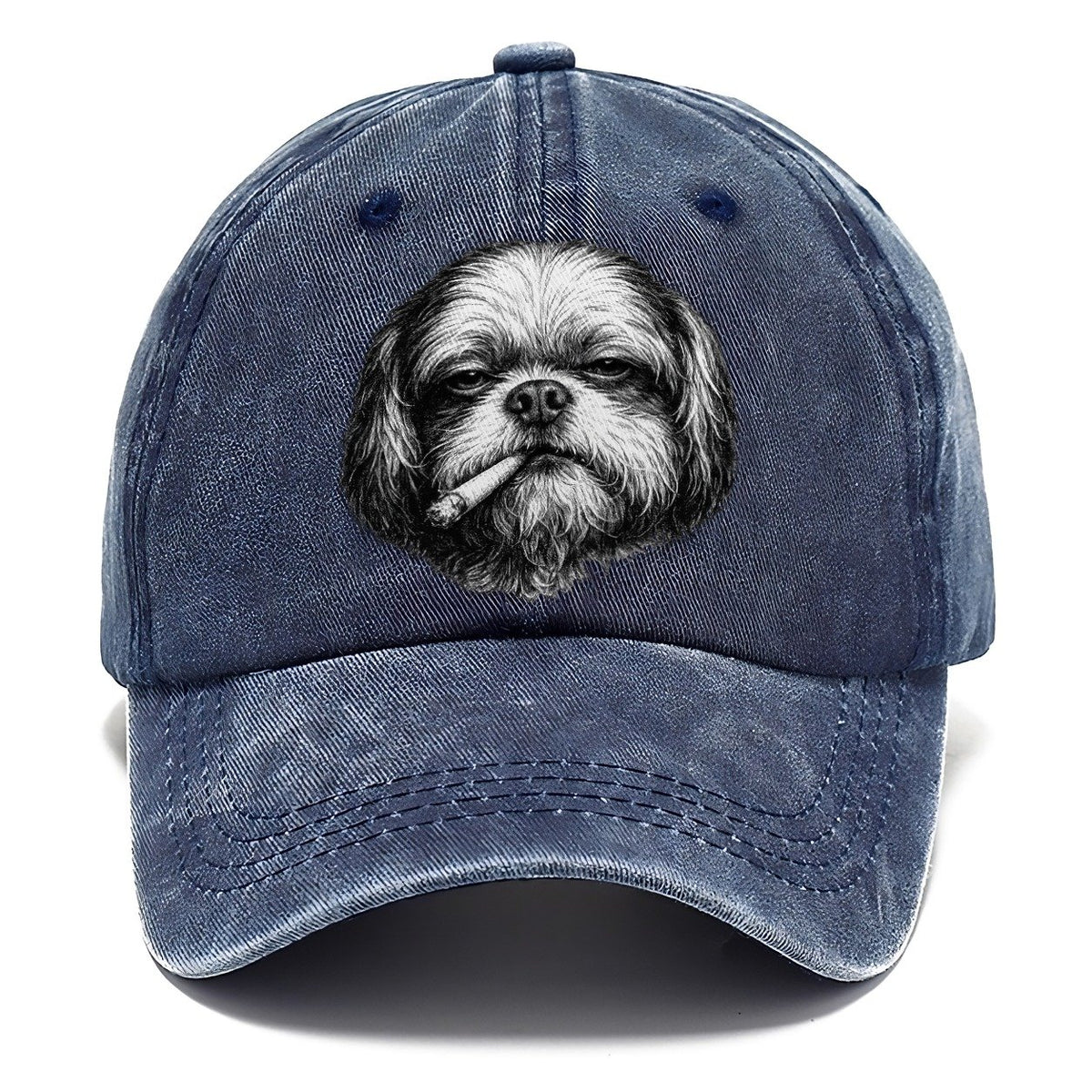 Shih Tzu A Lit Cigarette Smoking Dogs Smoking Dogs Portraits Classic Cap – Twilight Navy