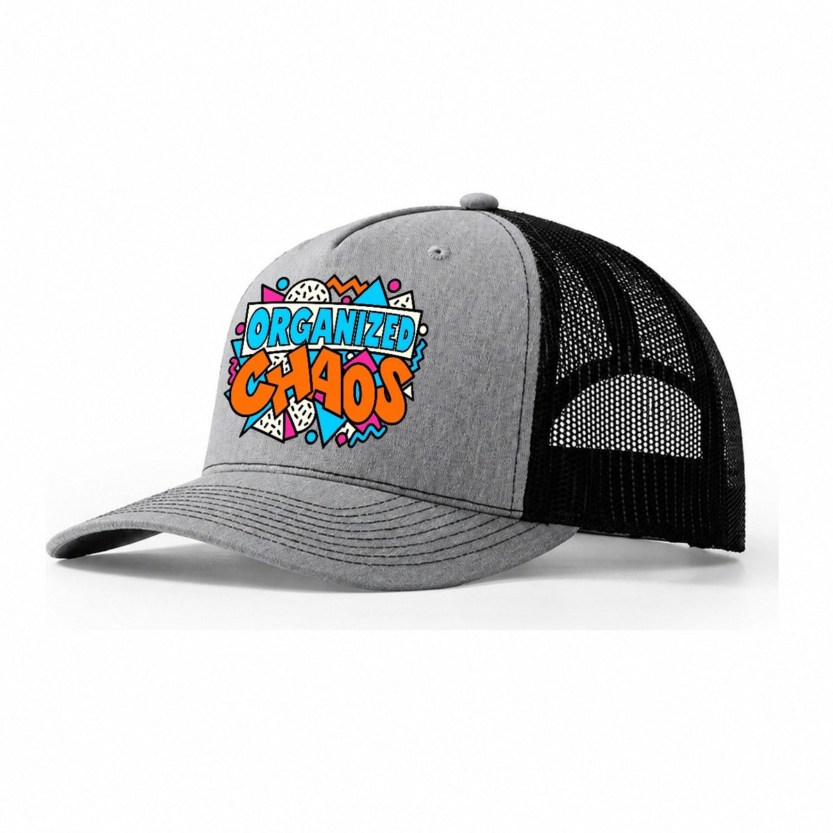 Organized Chaos Crazy Styles Trucker Hat – Sport Grey Black