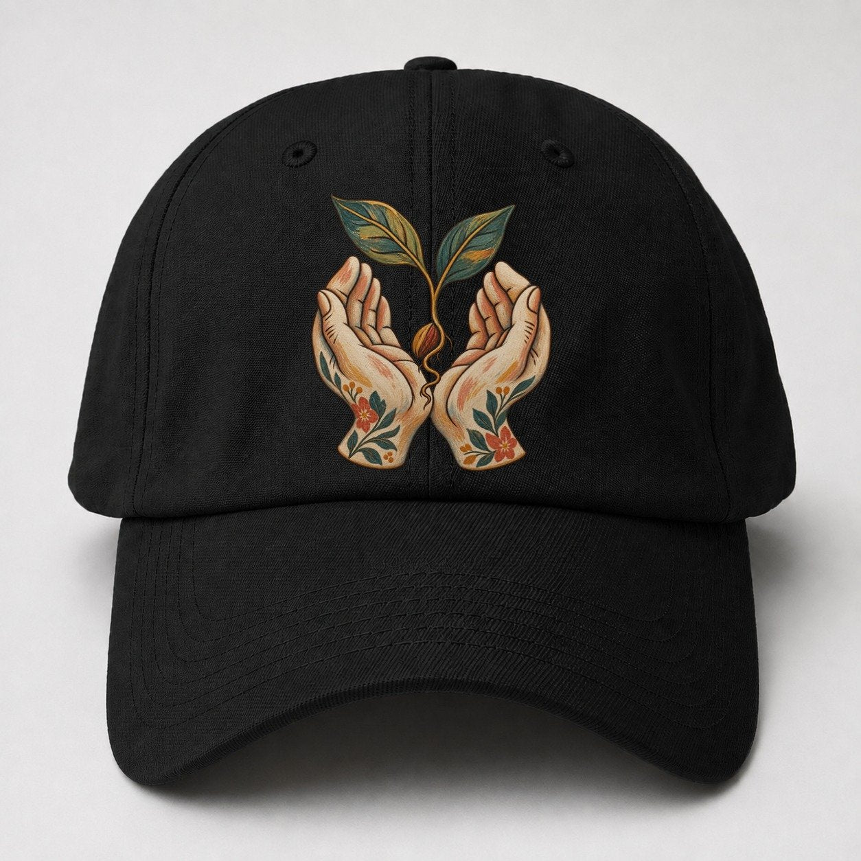Open Hands Seedling Gentle Wild Baseball Cap – Black