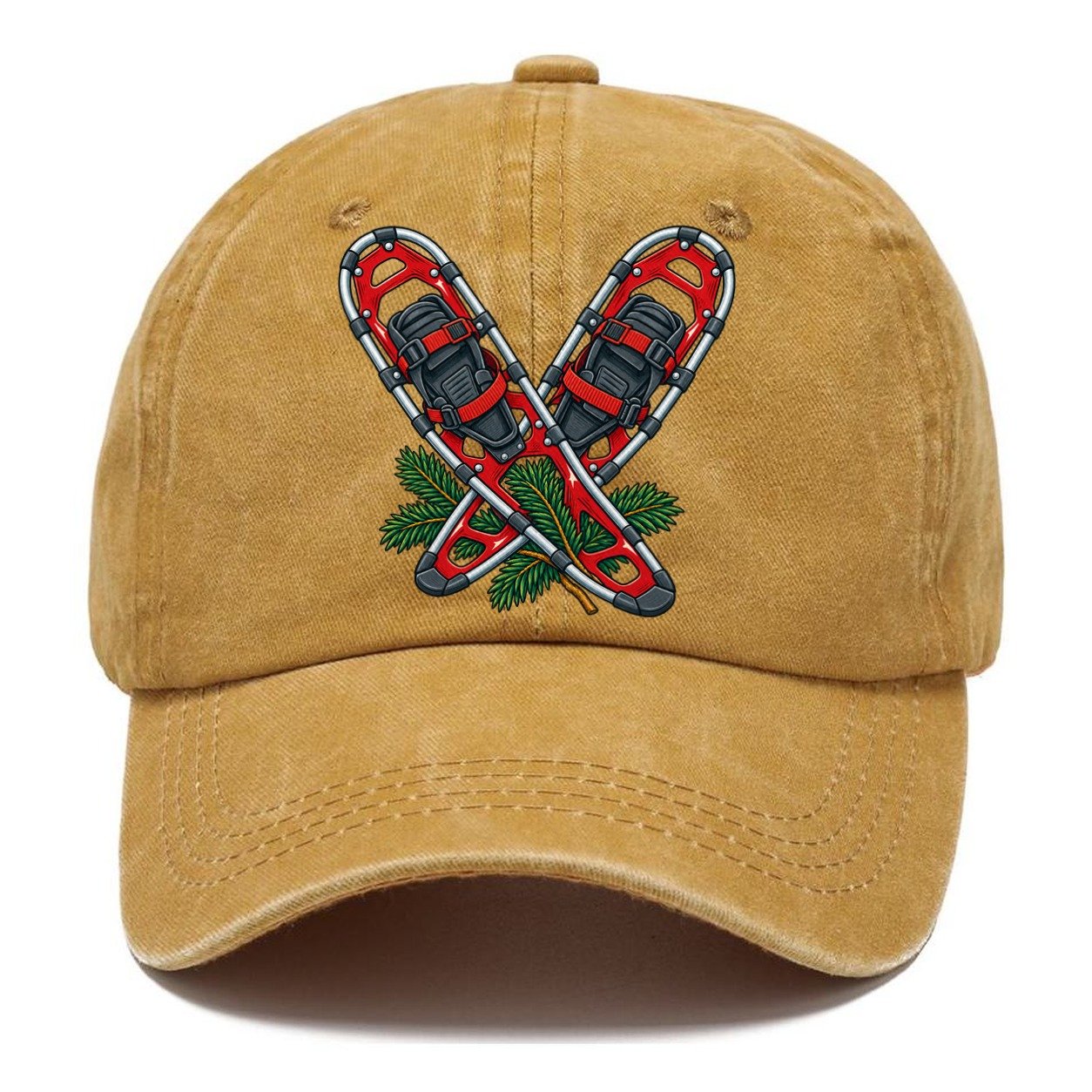 Modern Aluminum Snowshoes And Balsam Bough Canada Cultural Icons Classic Cap – Golden Harvest