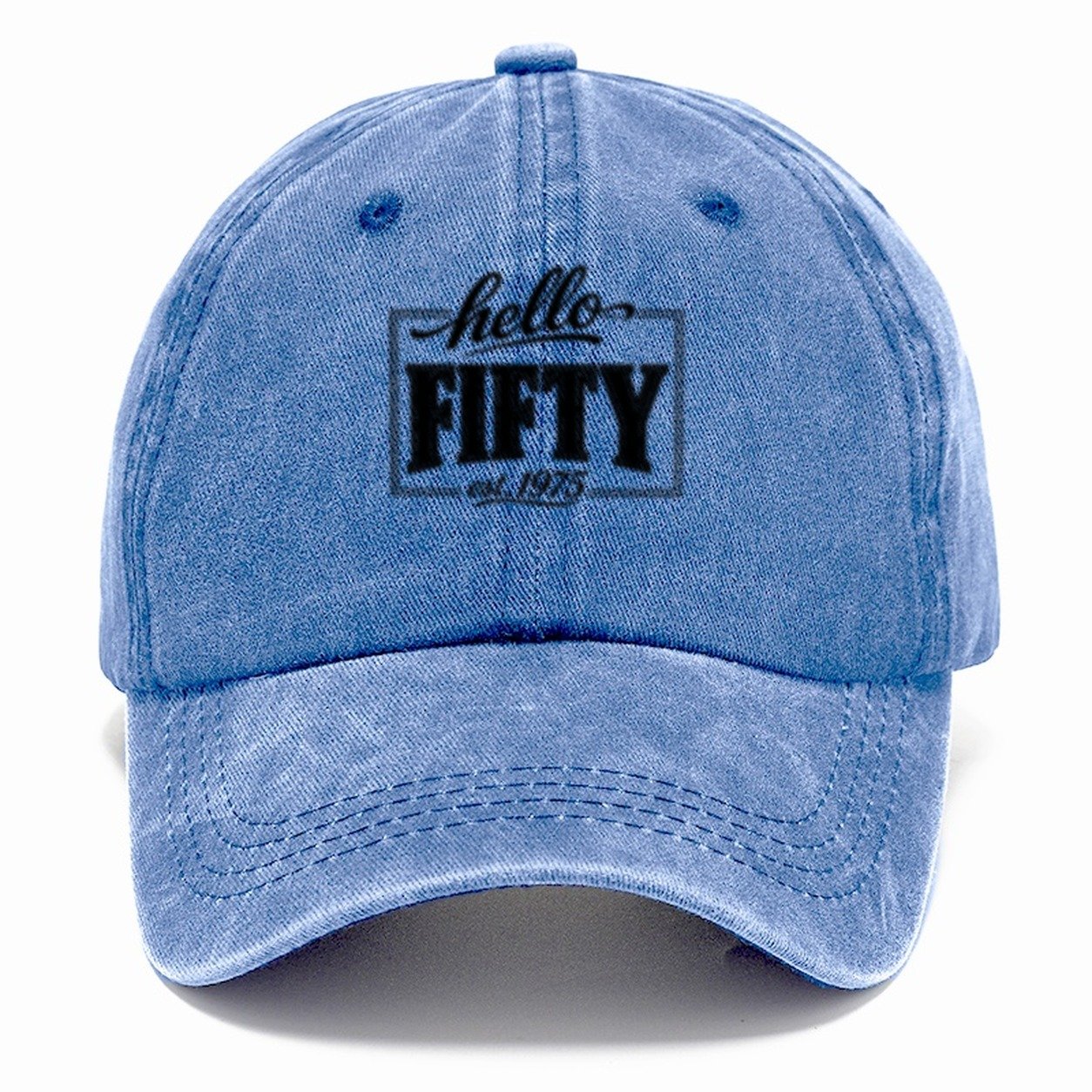 Hello Fifty Est 1975 Classic Cap – Summer Sky