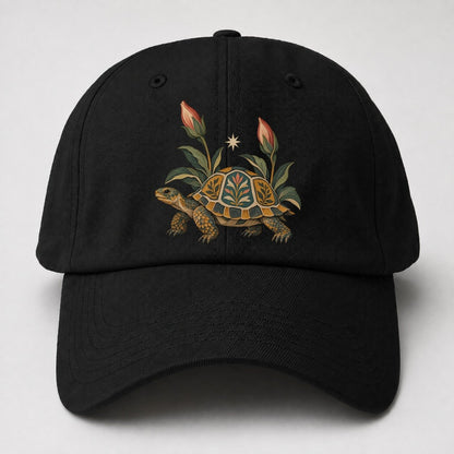 Tortoise Night Garden Gentle Wild Baseball Cap – Black