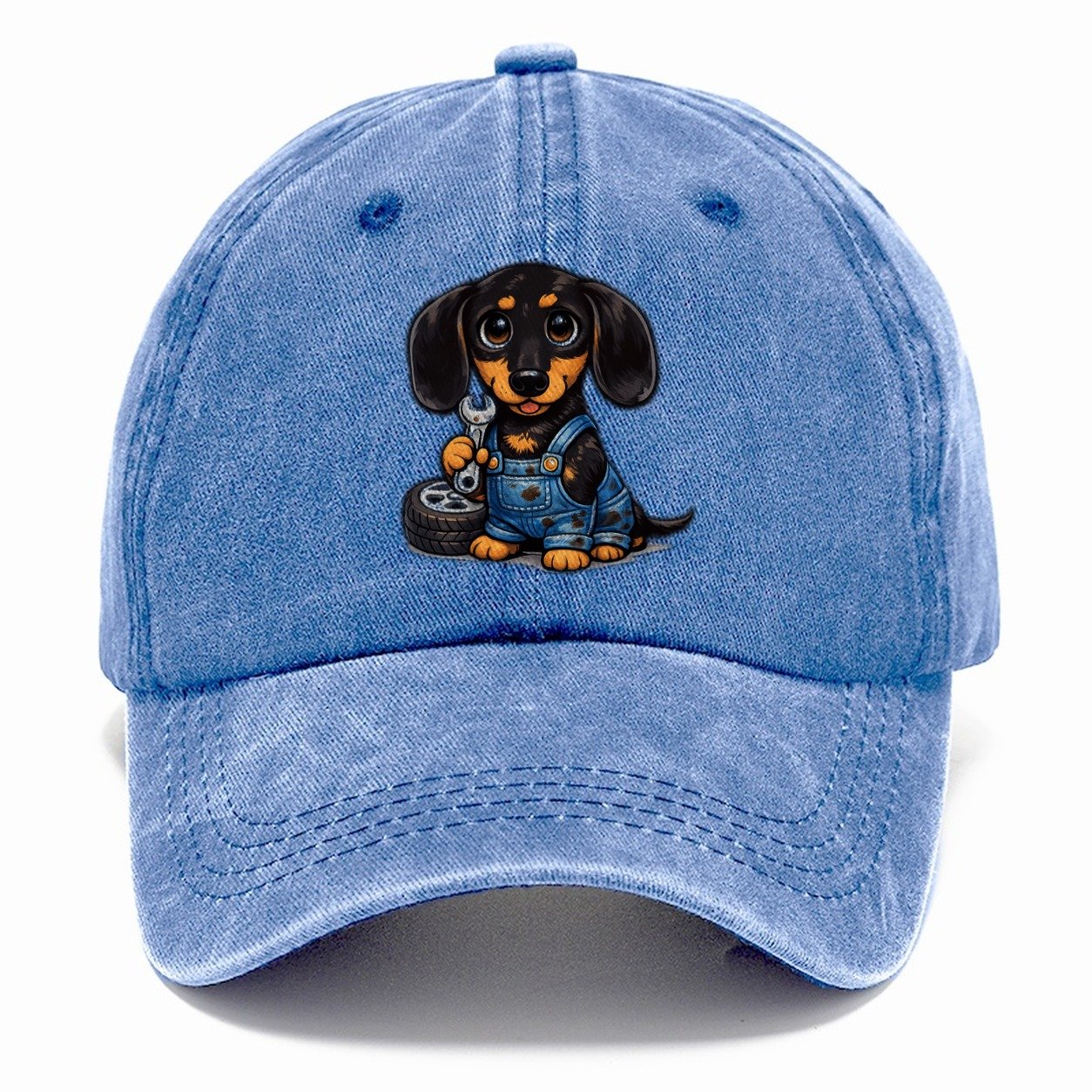 Dachshund Mechanic Classic Cap – Summer Sky