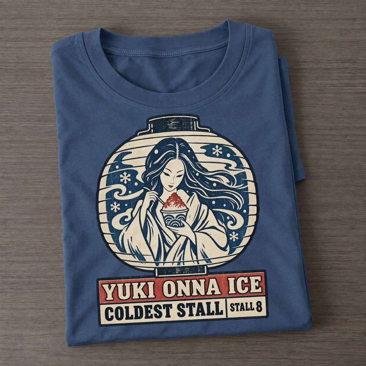 Yuki Onna Ice Yokai Night Market Classic T-shirt – Twilight Navy