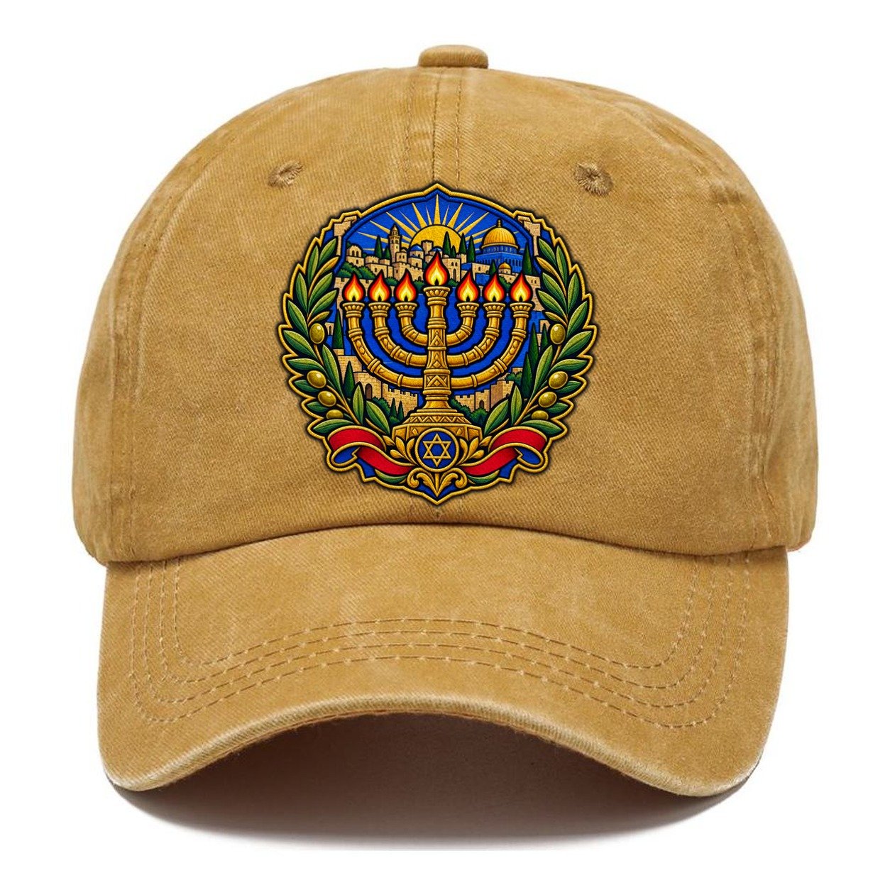 Temple Menorah Jerusalem Classic Cap – Golden Harvest