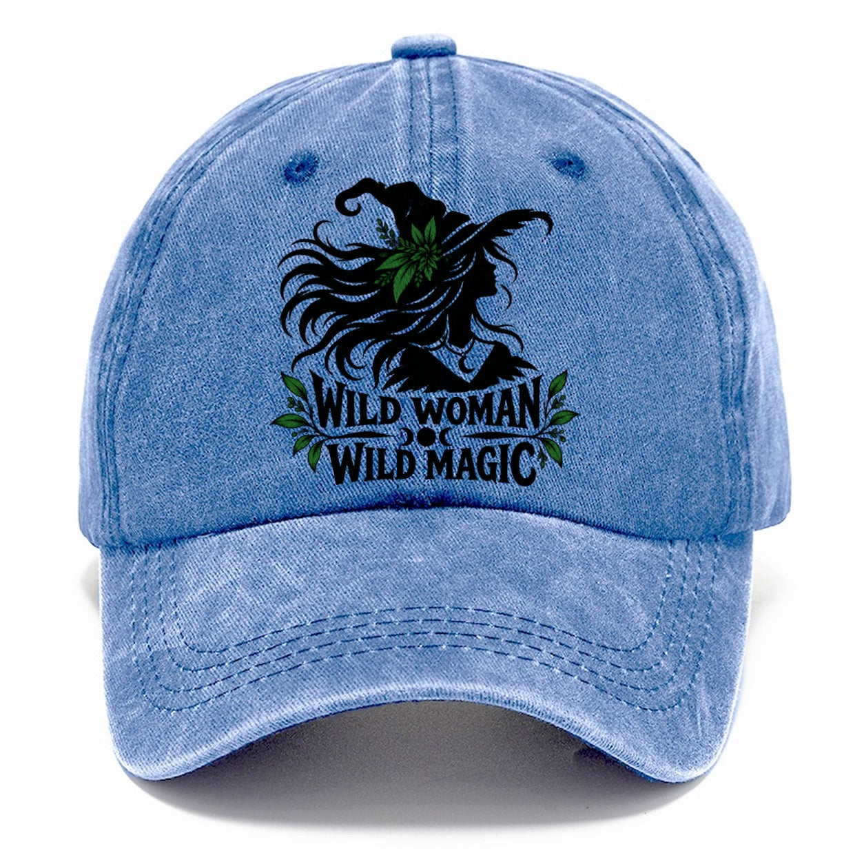 Wild Woman Wild Magic Slogan Witch Magic Classic Cap – Summer Sky