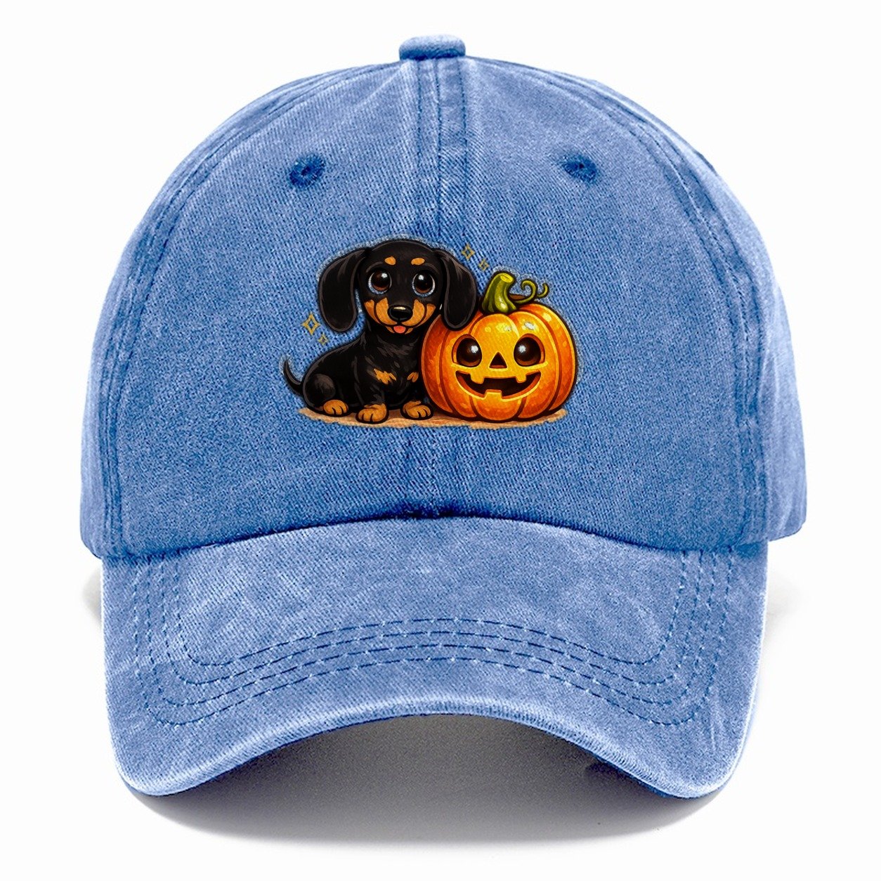 Dachshund Halloween Pumpkin Classic Cap – Summer Sky