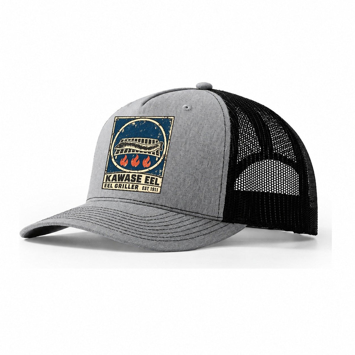 Kawase Eel Grill Noren Trade Co Trucker Hat – Sport Grey Black