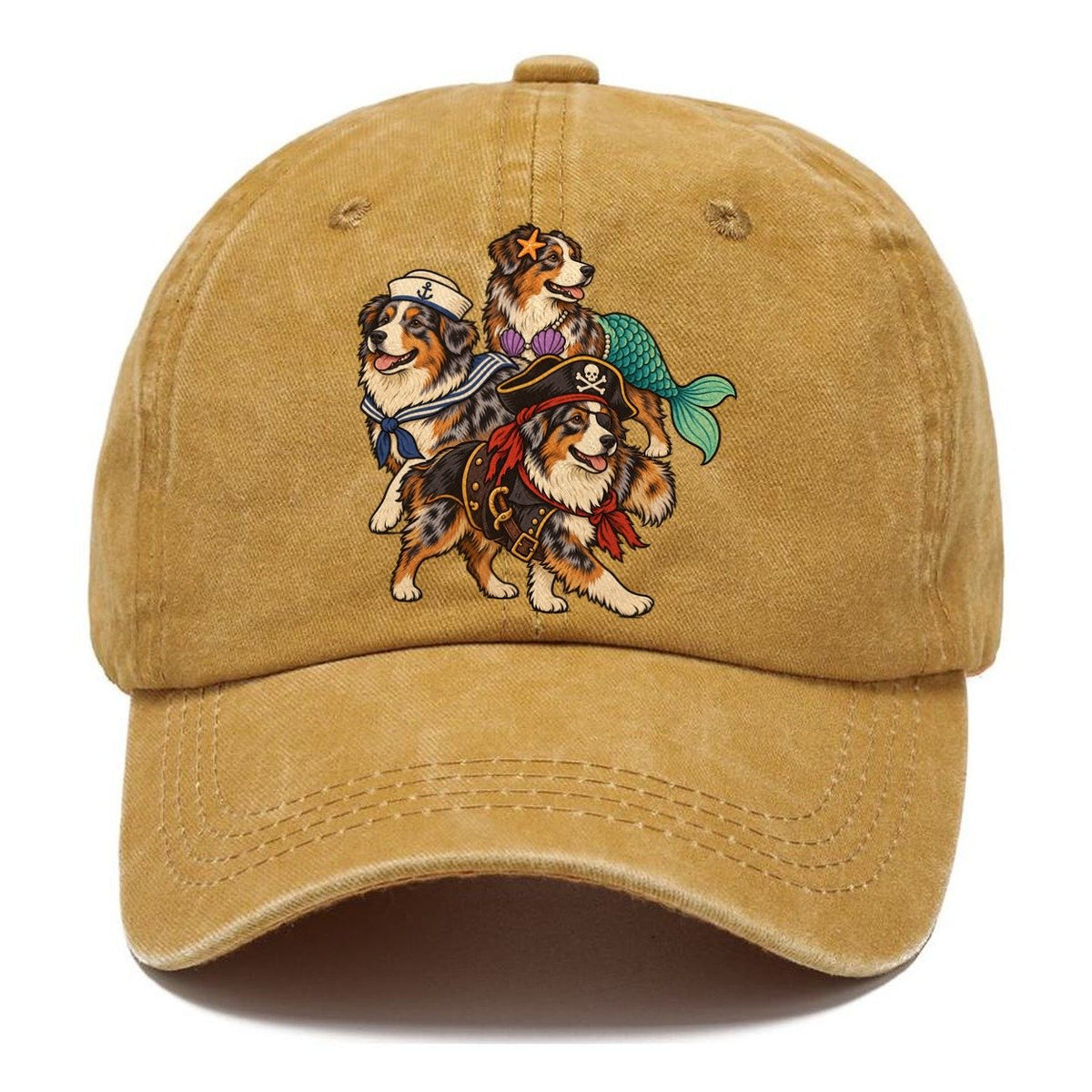 3 Australian Shepherds In Halloween Costumes Hdp 31 Parade Lineup Halloween Dog Parade Classic Cap – Golden Harvest