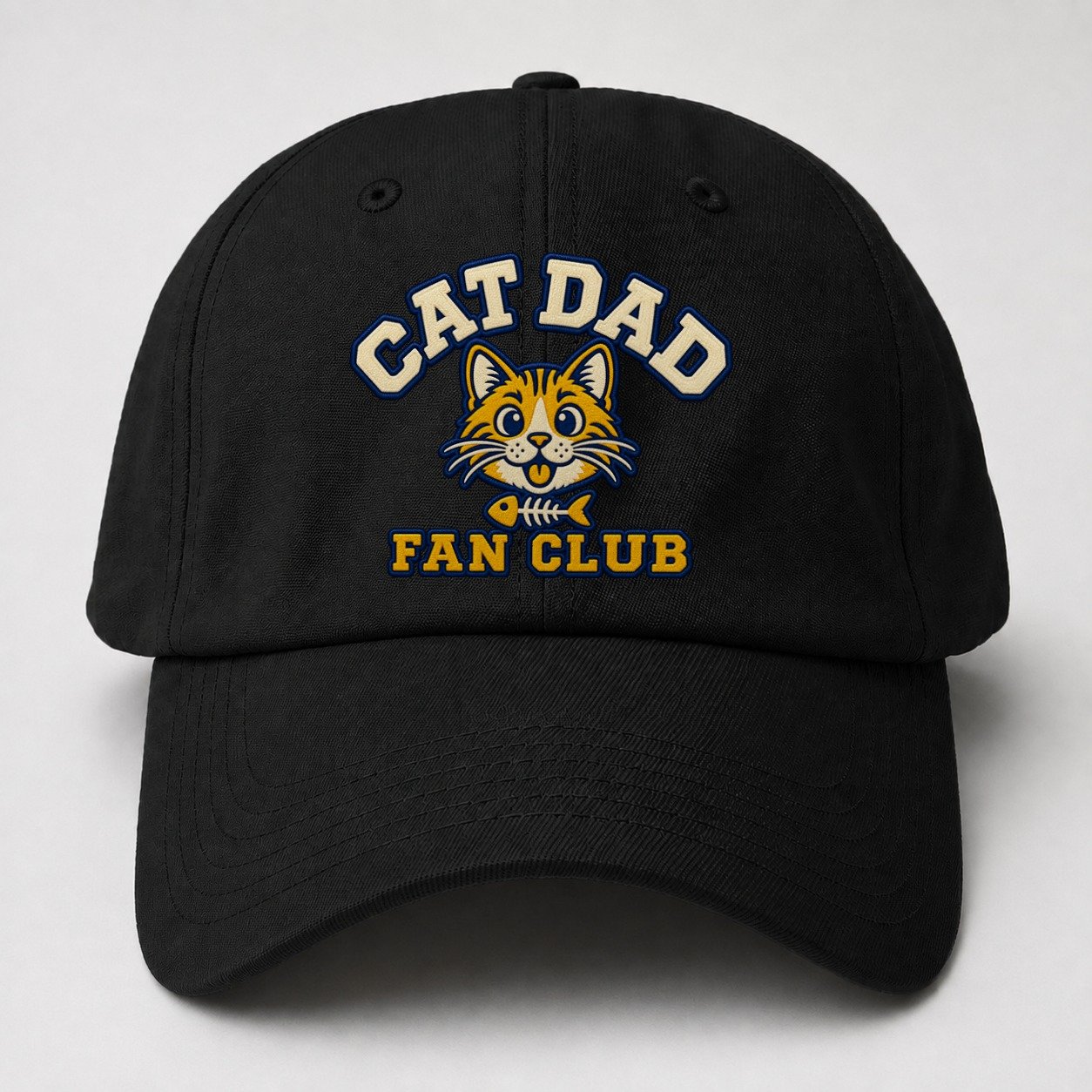 Cat Dad Fan Club Baseball Cap – Black