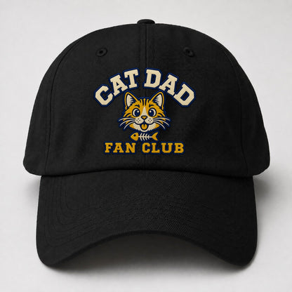 Cat Dad Fan Club Baseball Cap – Black
