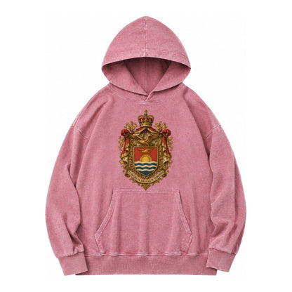 Golden Peace Embroidered Vintage Washed Hoodie – Dusty Rose