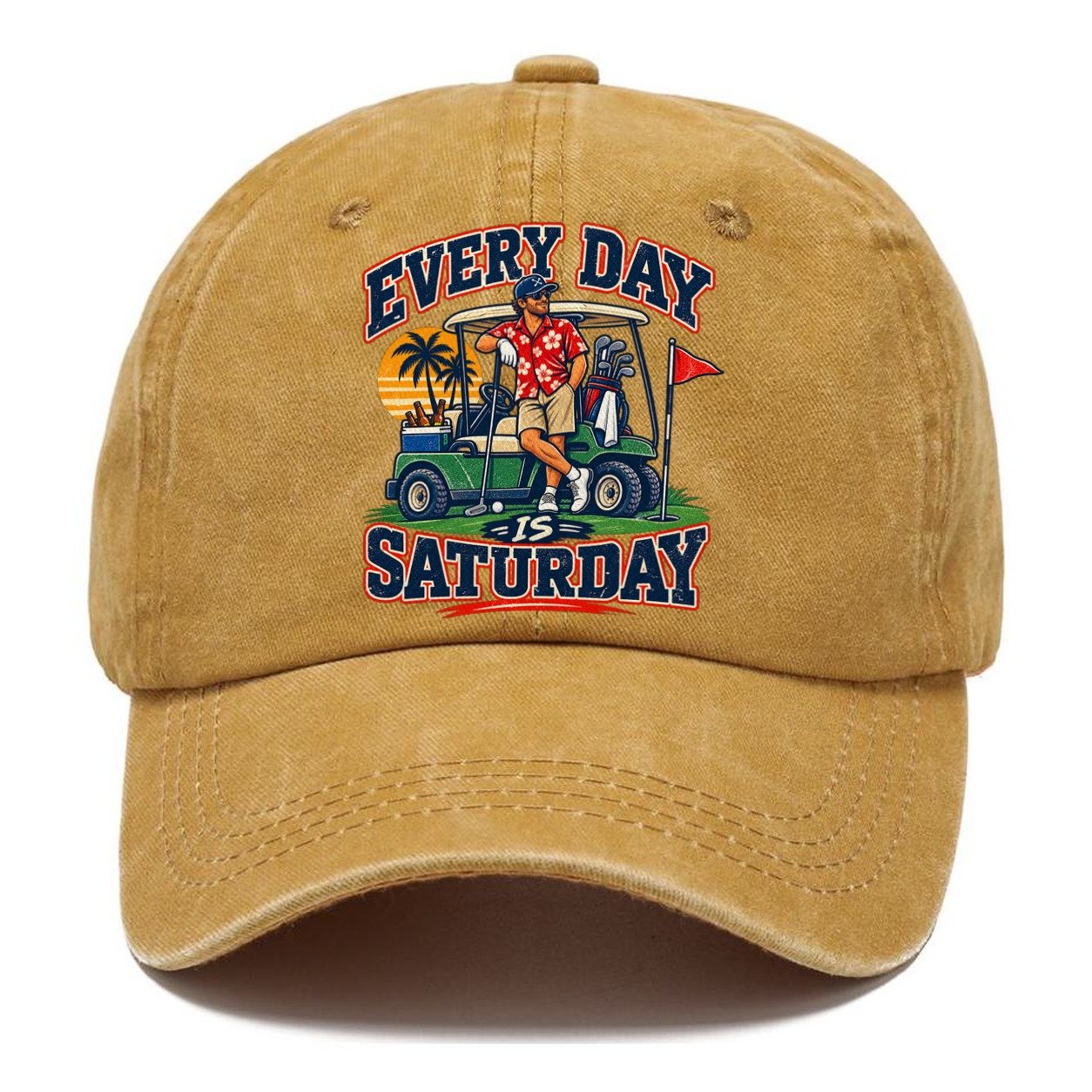 Every Day Is Saturday Golf Life Classic Cap – Golden Harvest