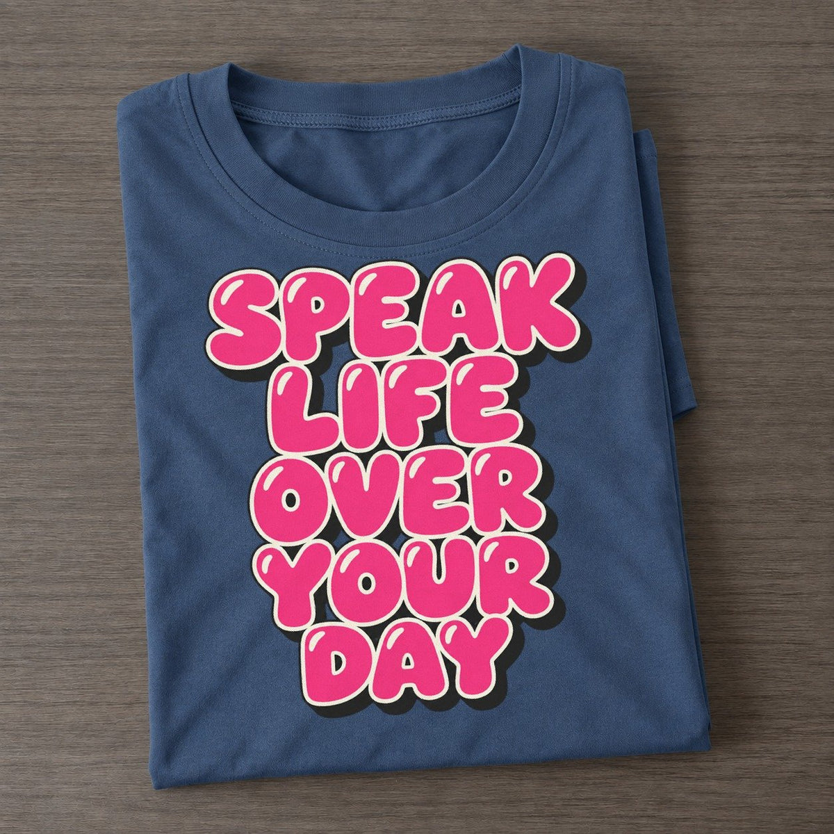 Speak Life Over Your Day Sunday Puff Classic T-shirt – Twilight Navy