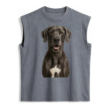 Great Dane Gentle Giant Noble Heart Vintage Washed Tank – Grey