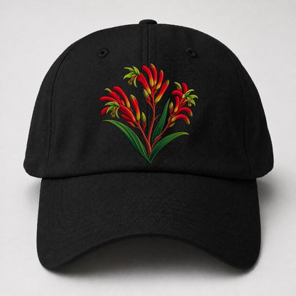 Western Australia Red And Green Kangaroo Paw Australia Cultural Icons Baseball Cap – Black