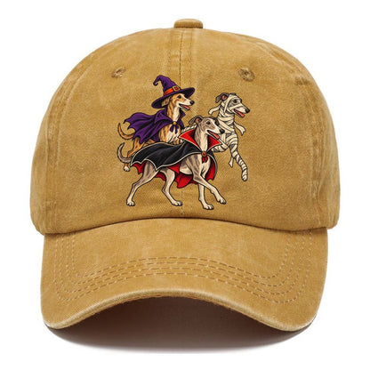 3 Greyhounds In Halloween Costumes Hdp 40 Parade Lineup Halloween Dog Parade Classic Cap – Golden Harvest