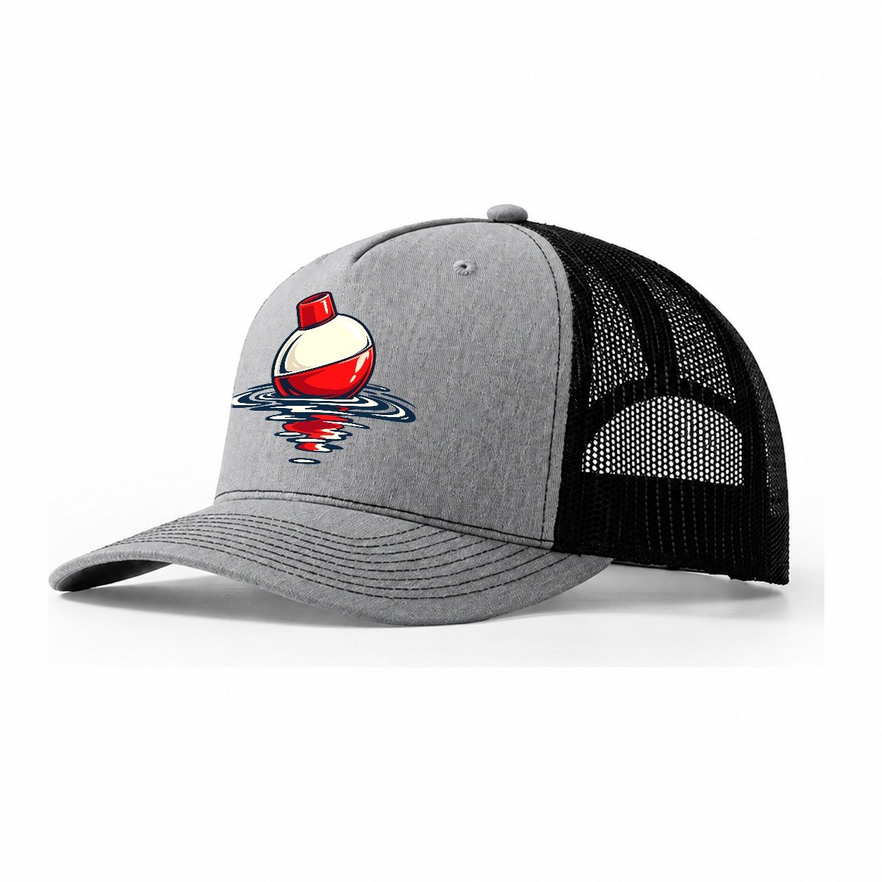 Bobber Float Fishing Elegant Trucker Hat – Sport Grey Black