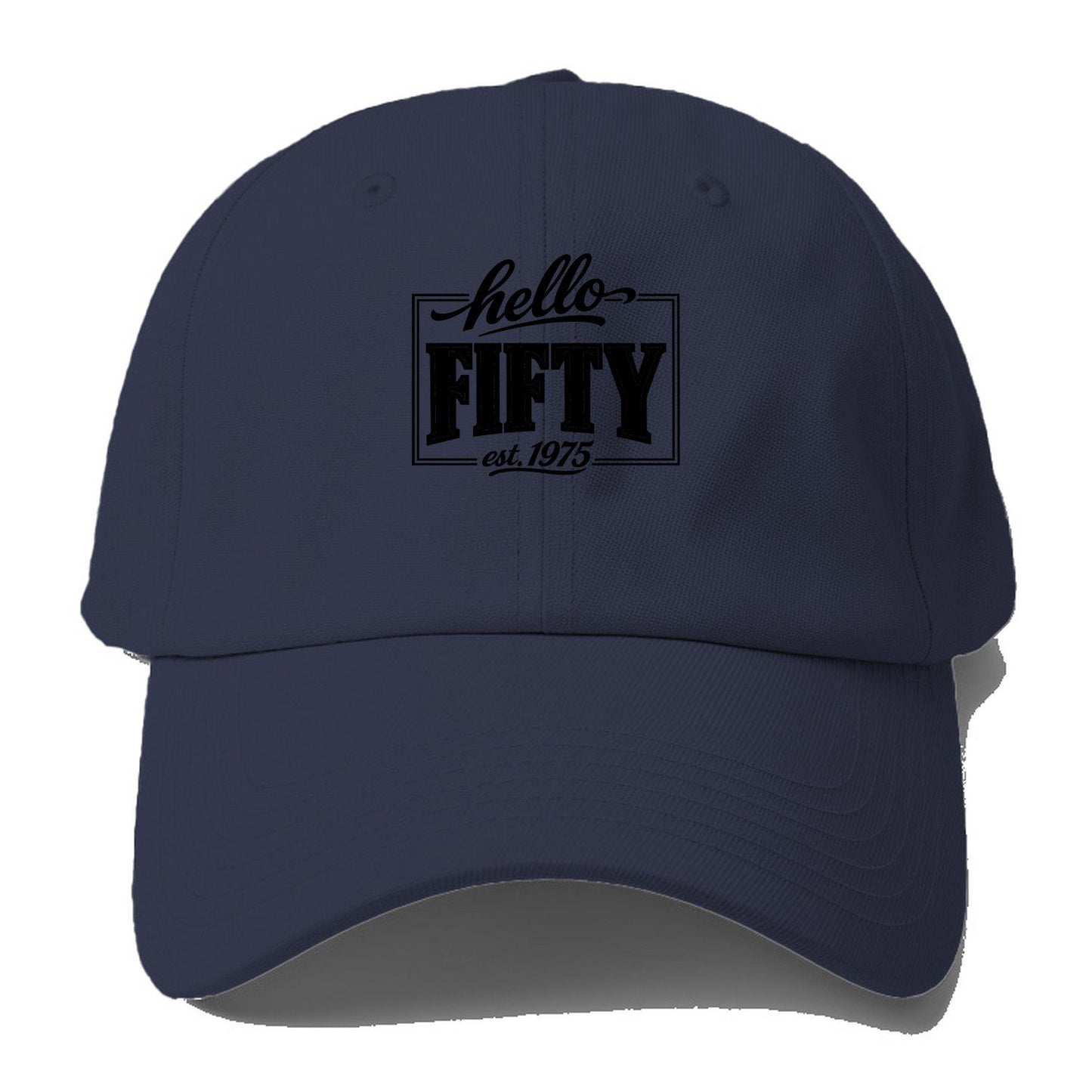 Hello Fifty Est 1975 Baseball Cap – Twilight Navy