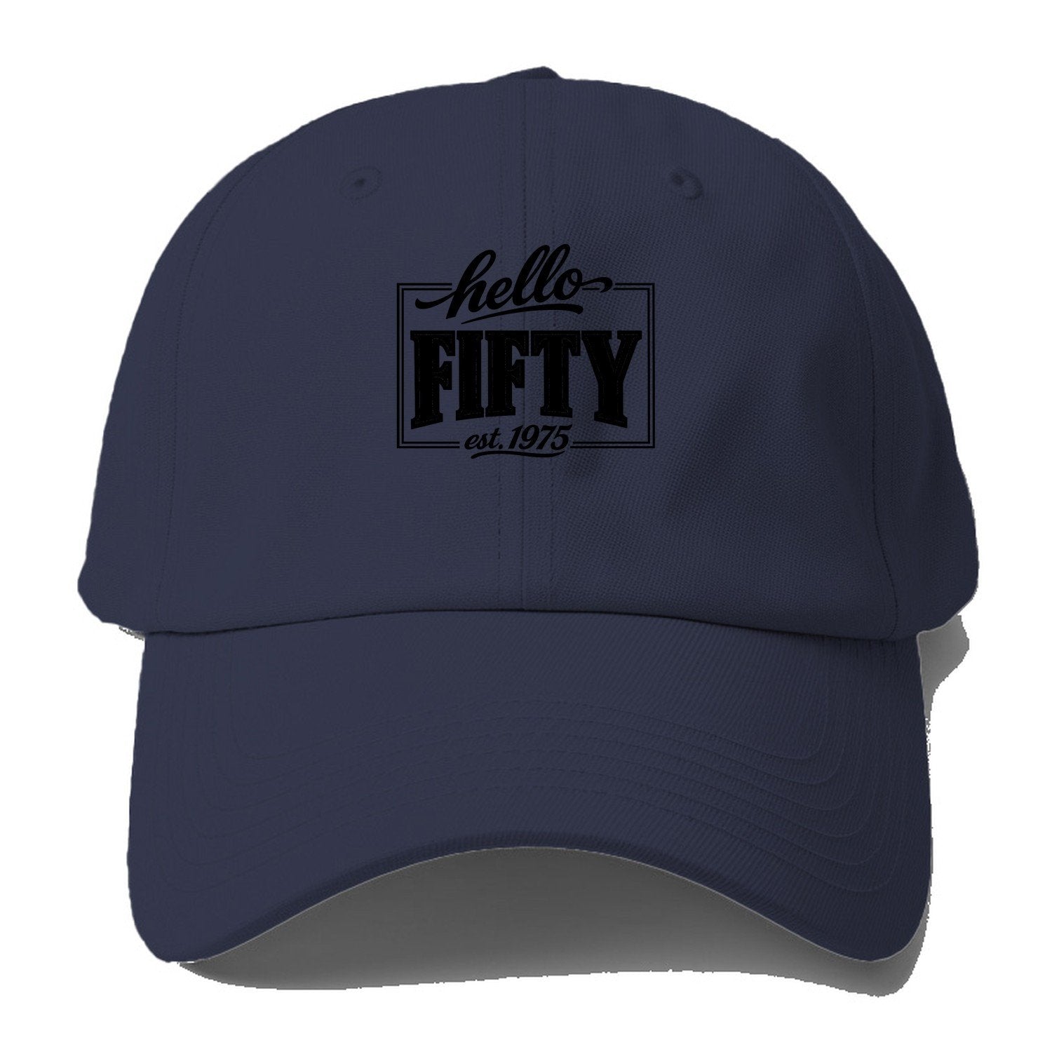 Hello Fifty Est 1975 Baseball Cap – Twilight Navy